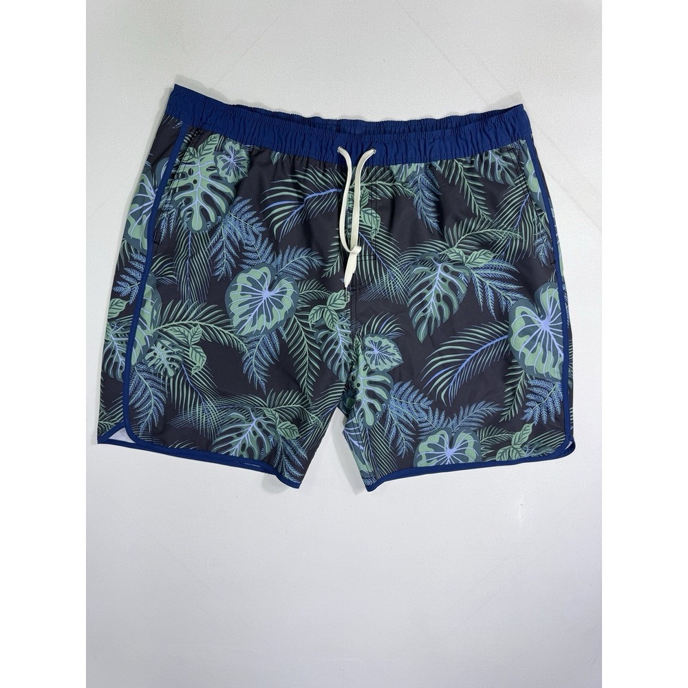 Fair Harbor Swim Trunks Men's 3XL Lined Shorts 8” Inseam Vacation Green Floral